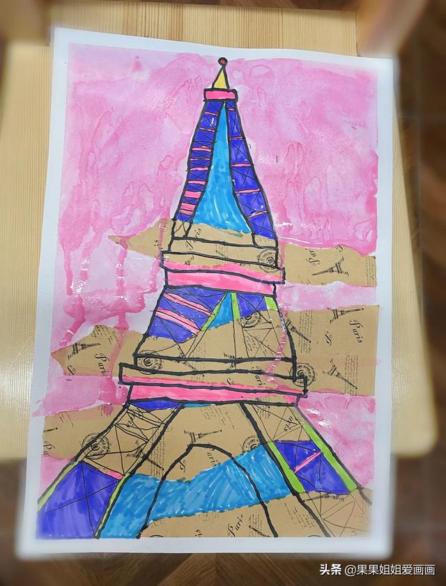 埃菲尔铁塔怎么画画的像真的一点（五岁宝宝学画画）(1)