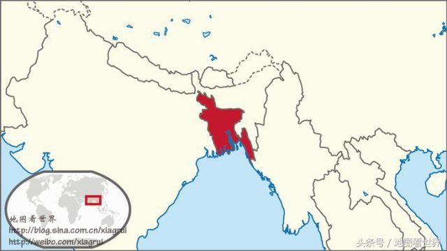 孟加拉面积和人口地图（人口密度最高的人口大国）(1)